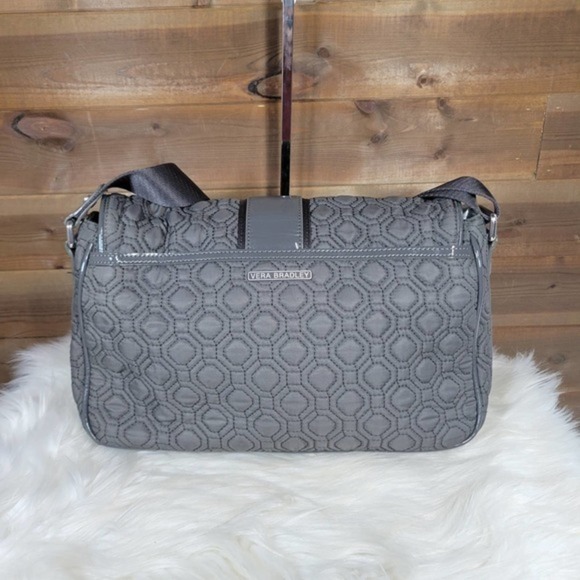 Vera Bradley Solid Gray Crossbody Messenger Bag - Picture 2 of 8